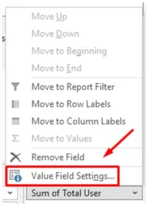 1. Value field setting