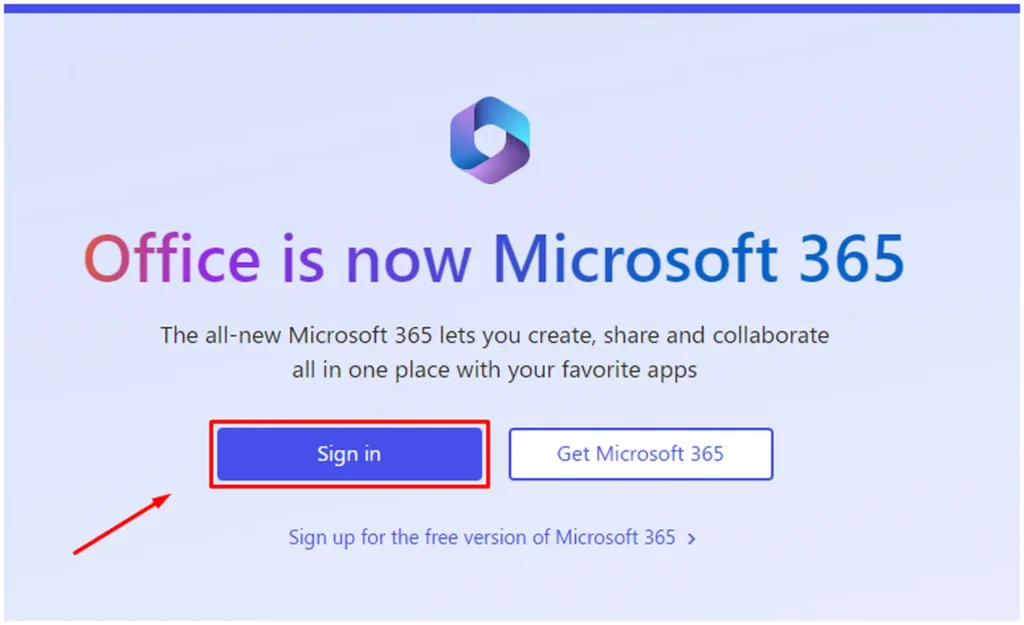 1. go to office.com then sign in