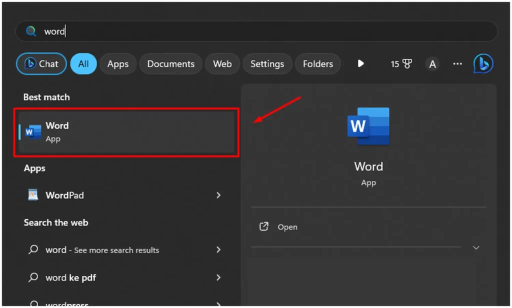 2. Select word