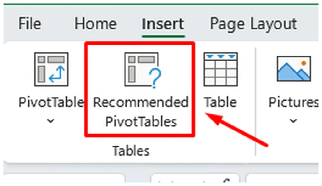 Recommended PivotTables
