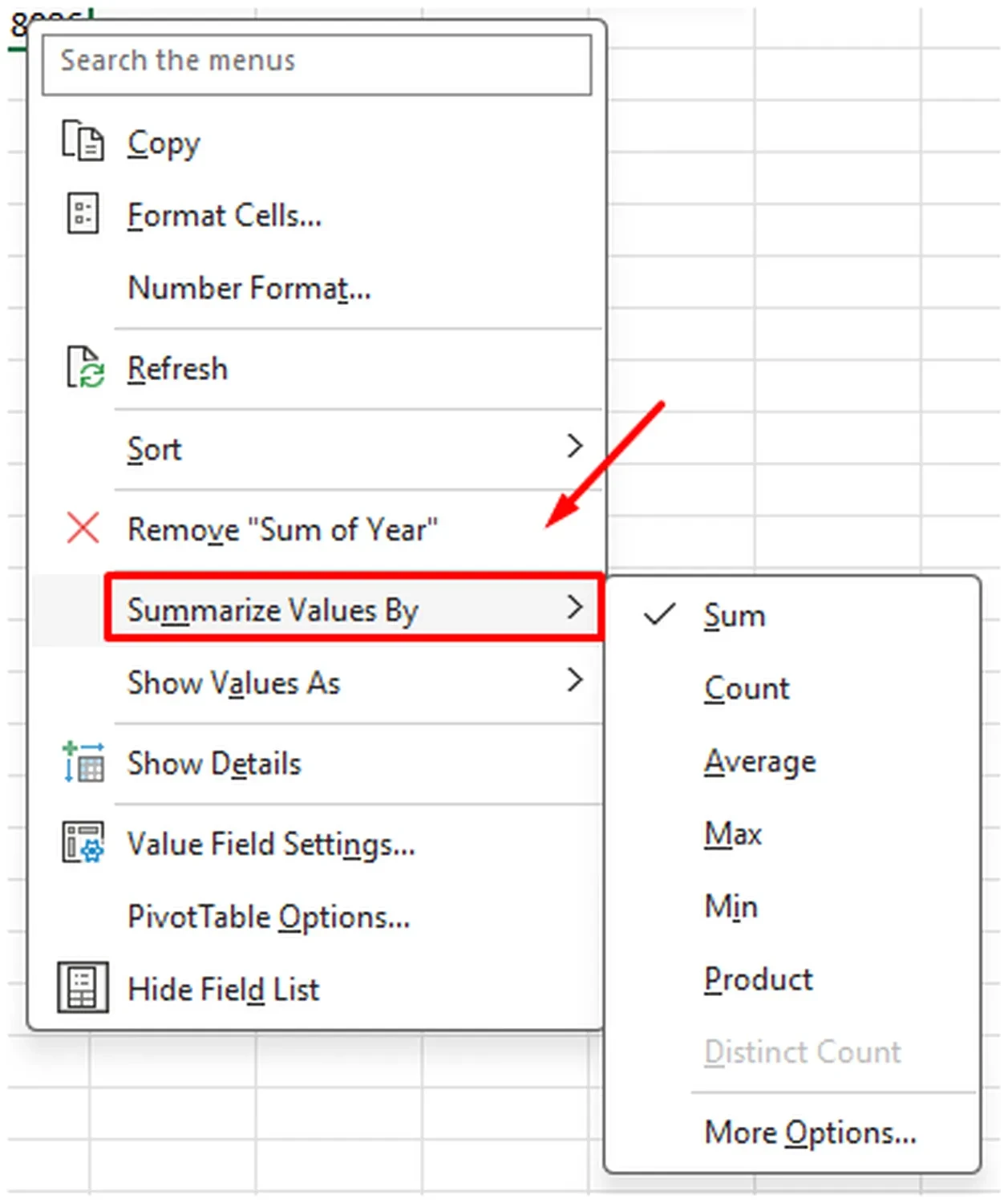 Summerizing values by