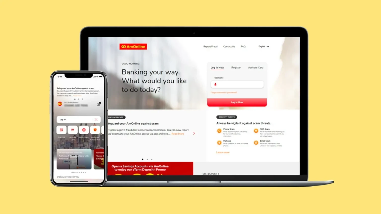 how to register ambank online banking first time user